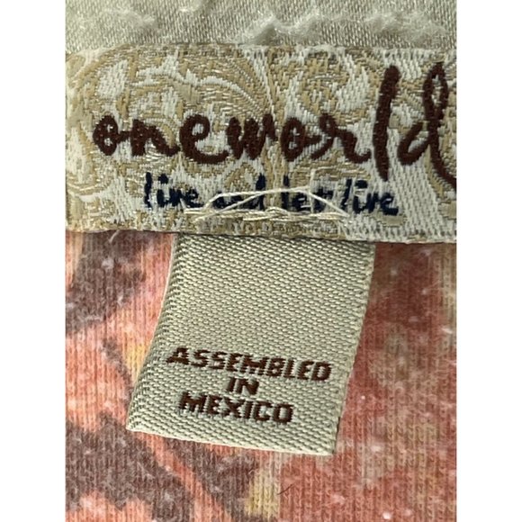 One World Live and Let Live Women's Top Size Small Short Sleeve Round Neck Silk - Picture 10 of 12